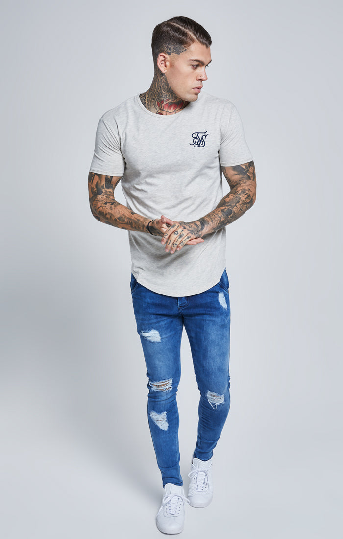 SikSilk S/S Gym Tee – Snow Marl (2)