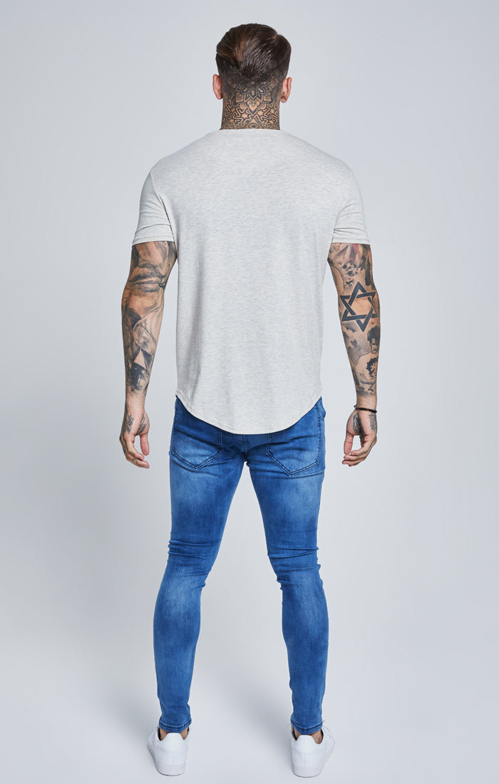 SikSilk S/S Gym Tee – Snow Marl (3)