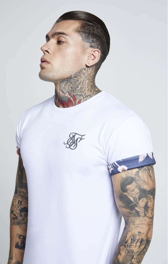 SikSilk Curved Hem Rolled Sleeve Tee - White (3)