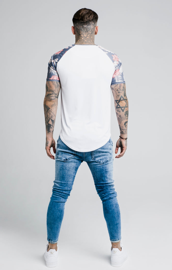 Load image into Gallery viewer, SikSilk Raglan Taped Tee - Hazey Daze (2)