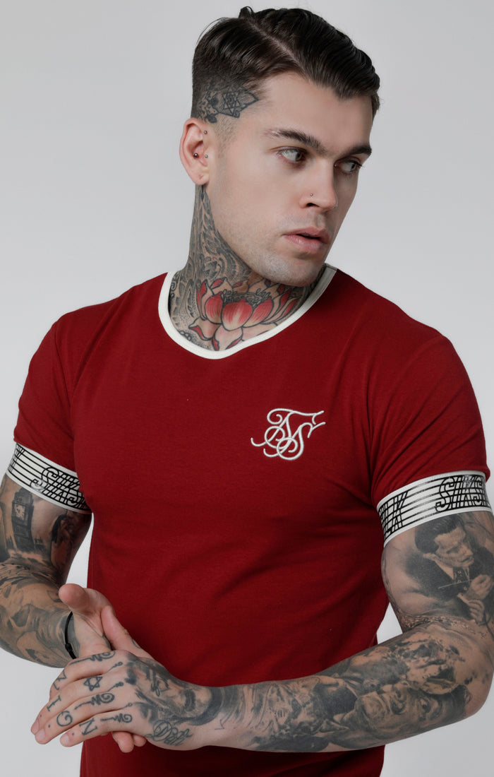 SikSilk Runner Cuff Gym Tee - Red (1)