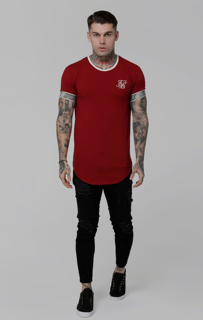 SikSilk Runner Cuff Gym Tee - Red (5)