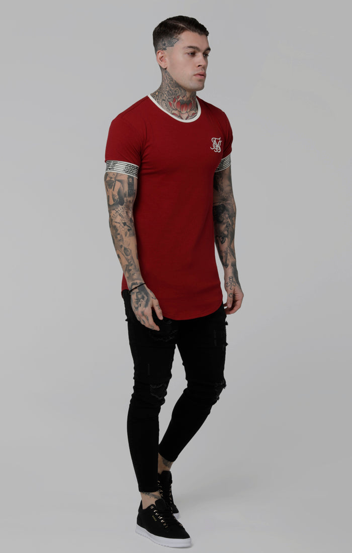 SikSilk Runner Cuff Gym Tee - Red (3)