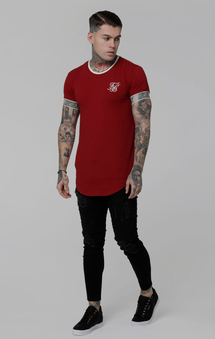 SikSilk Runner Cuff Gym Tee - Red (4)