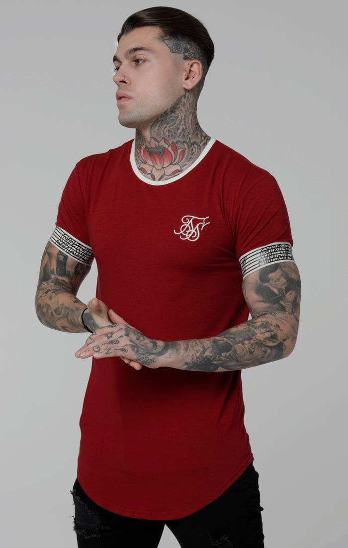 SikSilk Runner Cuff Gym Tee - Red