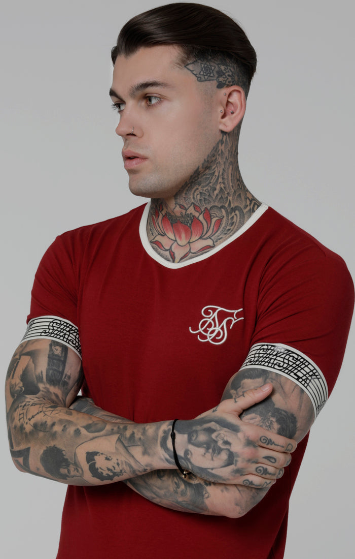 SikSilk Runner Cuff Gym Tee - Red (2)