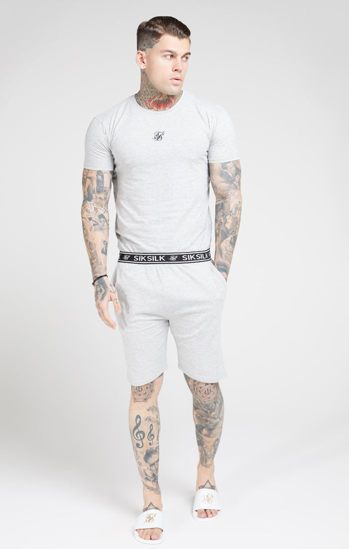 Load image into Gallery viewer, Grey Marl Loose Fit Jersey Short (4)