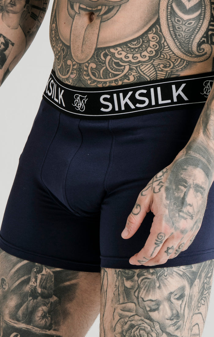 Navy And Grey Marl 2 Pack Boxers (2)