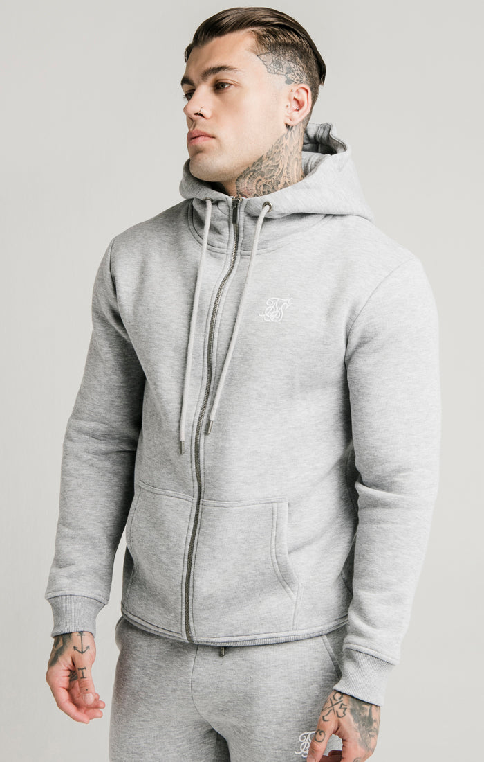 Grey Marl Zip-Thru Hoodie (1)