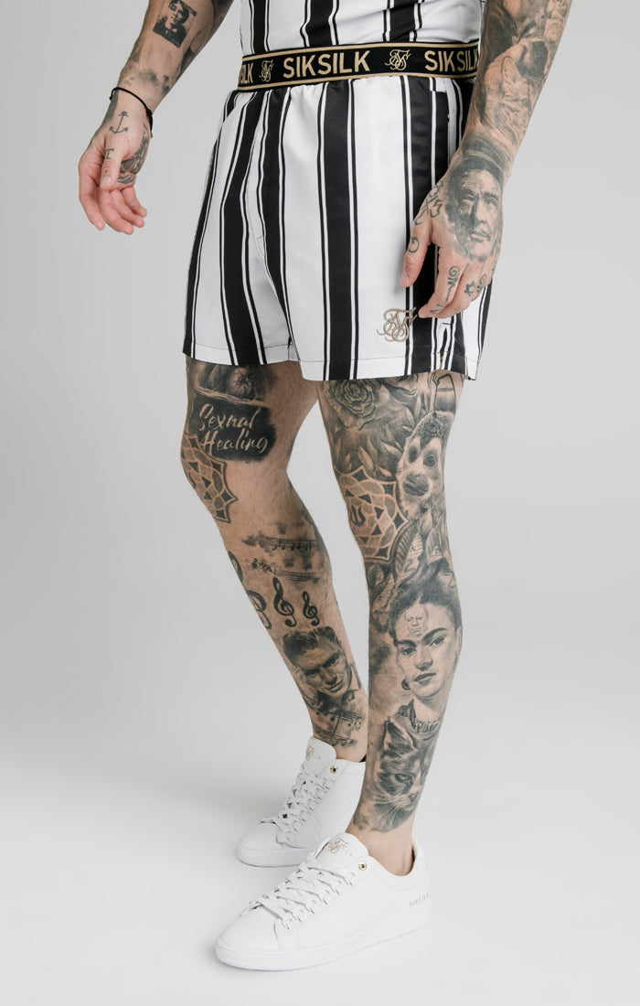 Black Stripe Standard Swim Short (1)