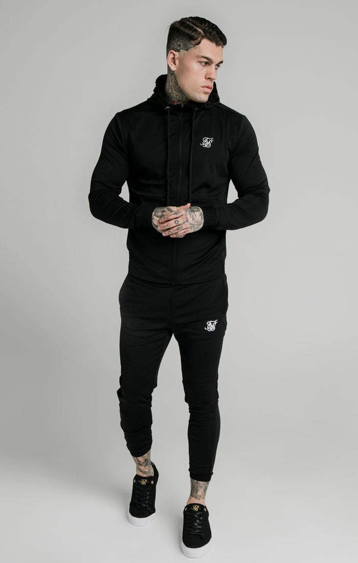 Black Zip Through Hoodie