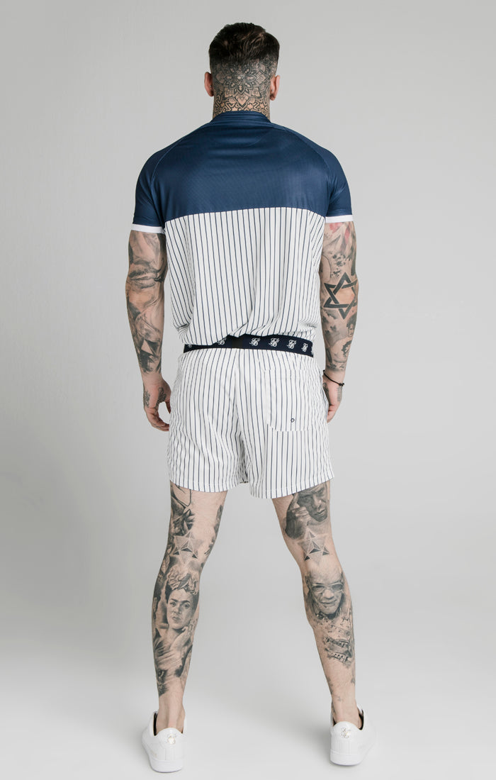 Load image into Gallery viewer, White Stripe Elasticated Swim Short (4)
