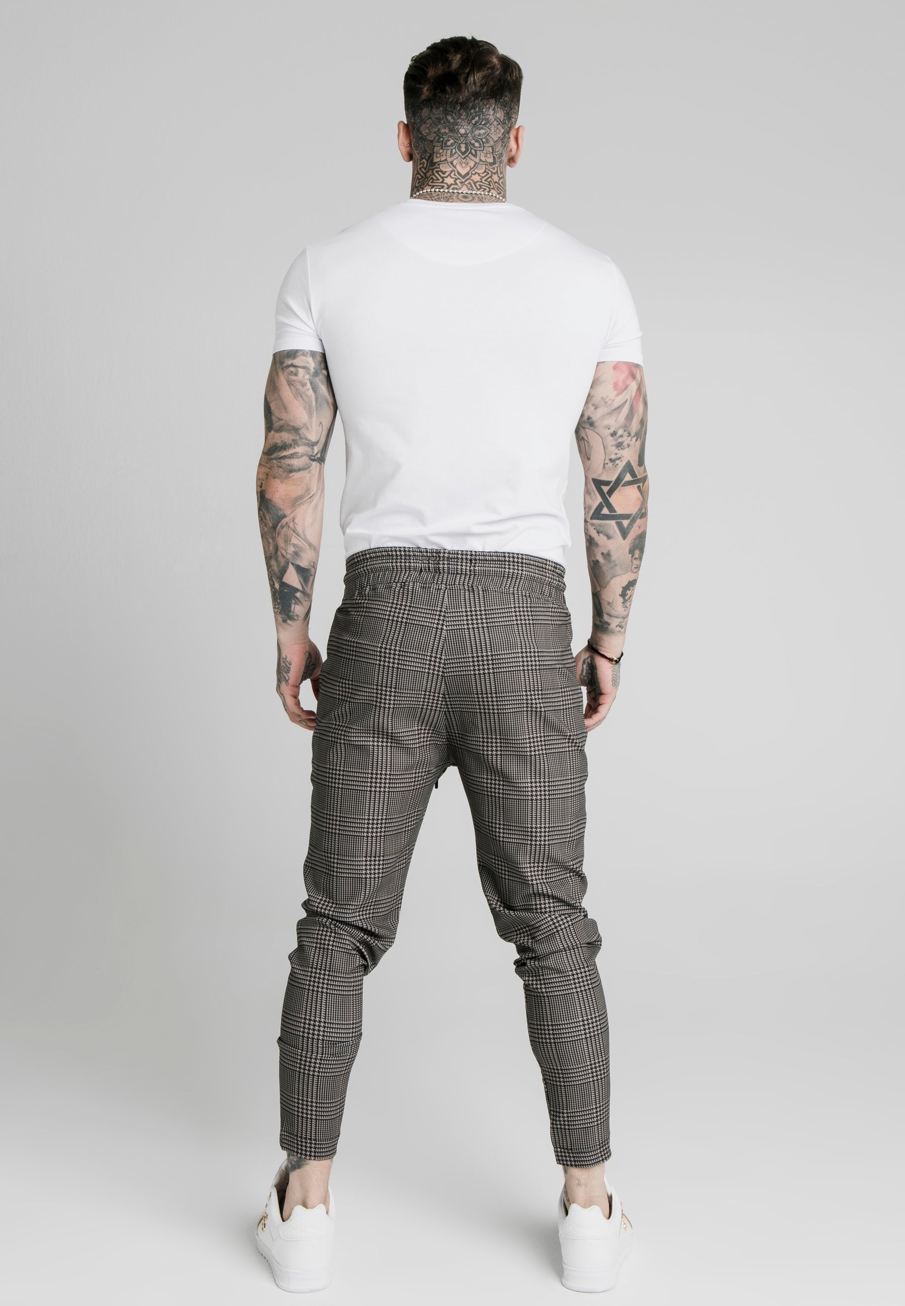Load image into Gallery viewer, Beige Dogtooth Smart Jogger Pant (4)