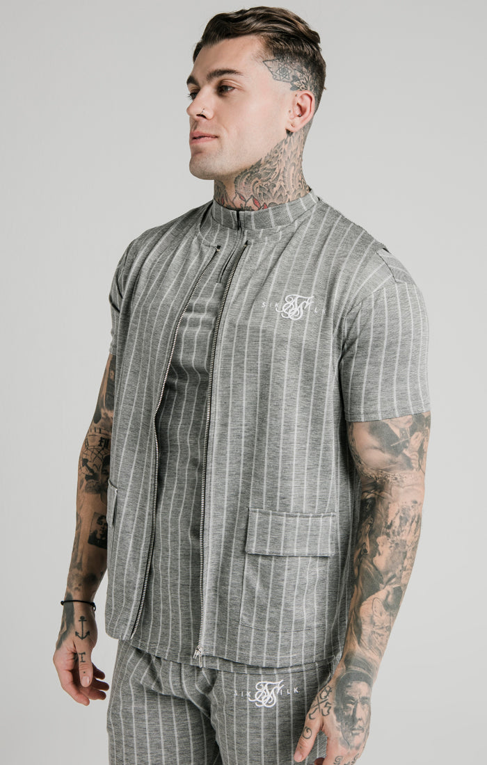 SikSilk Smart Wear Vest - Grey Pin Stripe