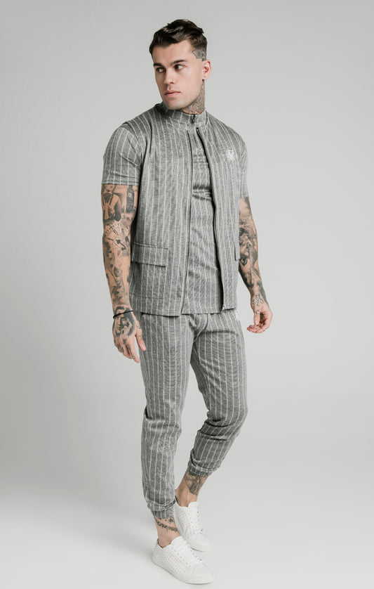 SikSilk Smart Wear Vest - Grey Pin Stripe