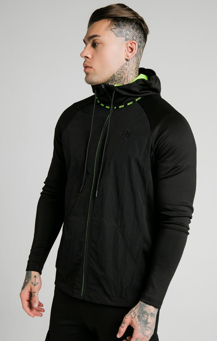 SikSilk Adapt Crushed Nylon Zip Through Black