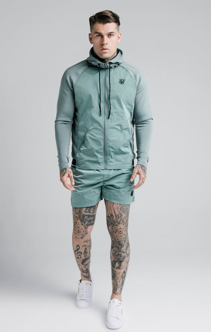 Load image into Gallery viewer, SikSilk Adapt Crushed Nylon Zip Through Hoodie - Pacific (2)