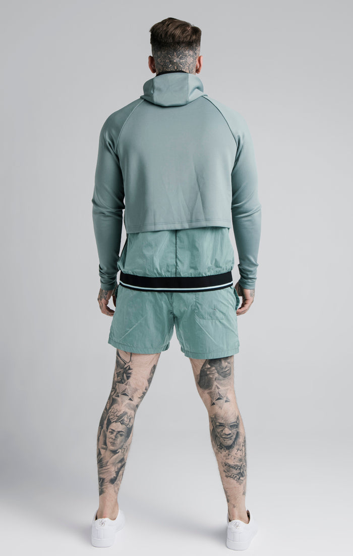 Load image into Gallery viewer, SikSilk Adapt Crushed Nylon Zip Through Hoodie - Pacific (4)