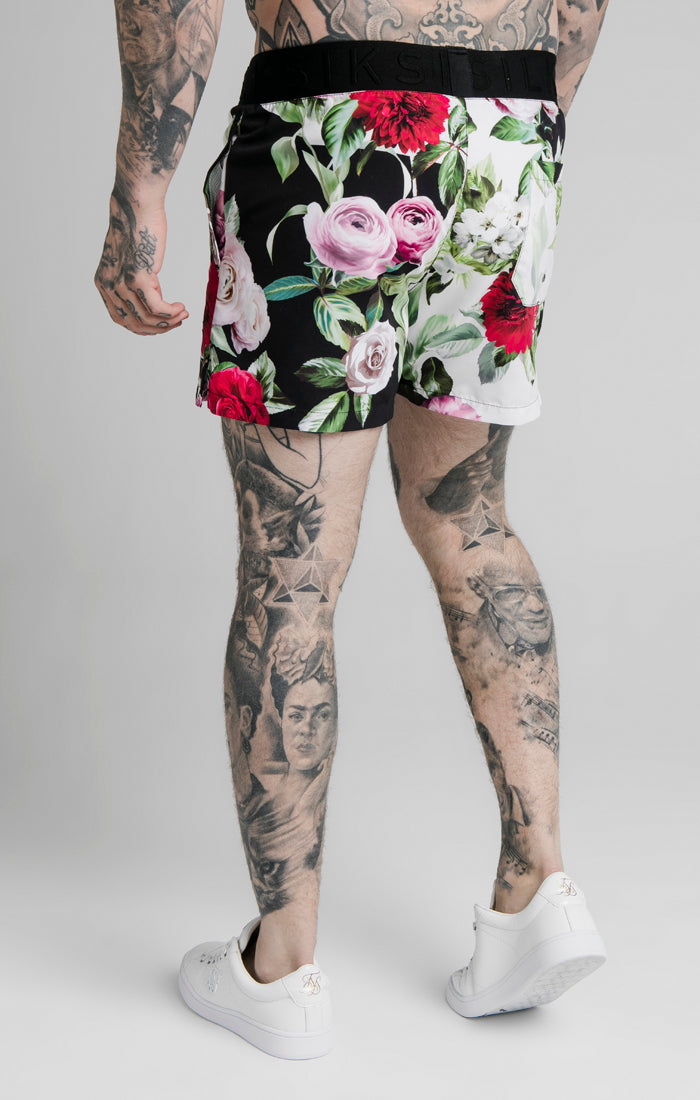 Black Floral Swim Short (1)