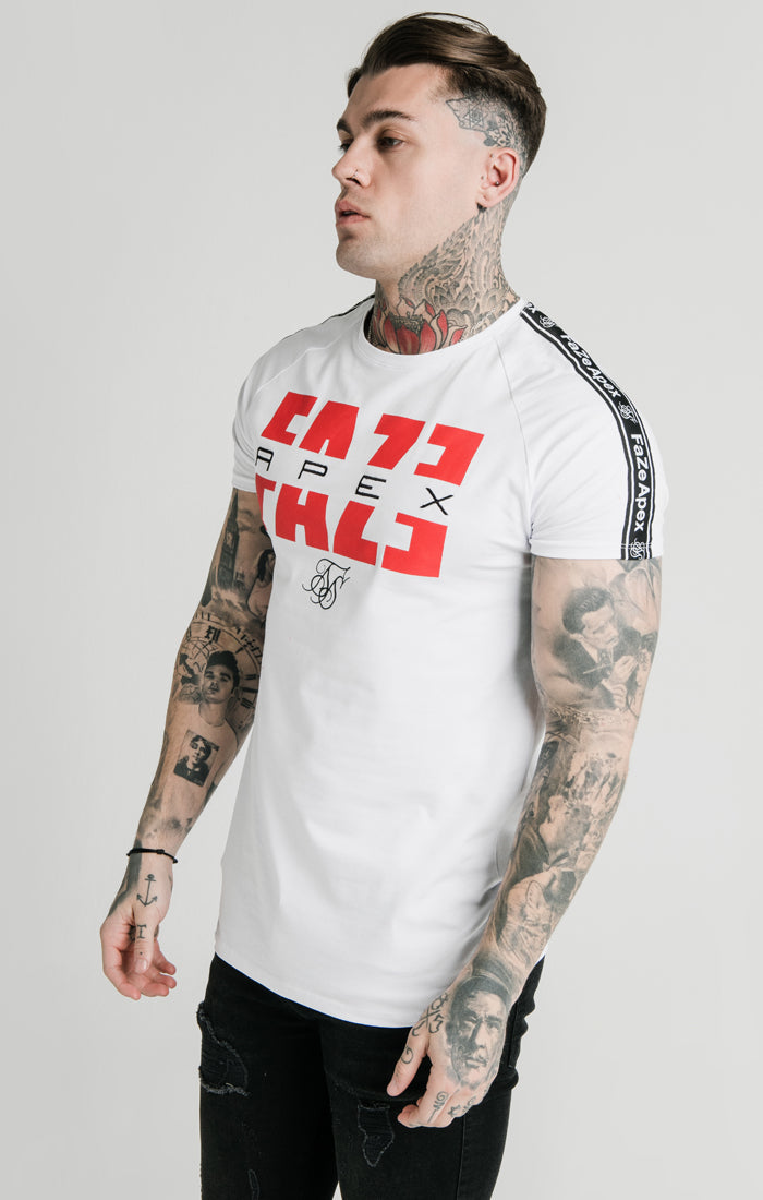 SikSilk x FaZe Apex White Raglan Tape T-Shirt