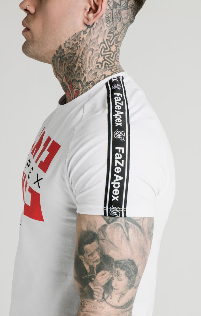 SikSilk x FaZe Apex White Raglan Tape T-Shirt (1)