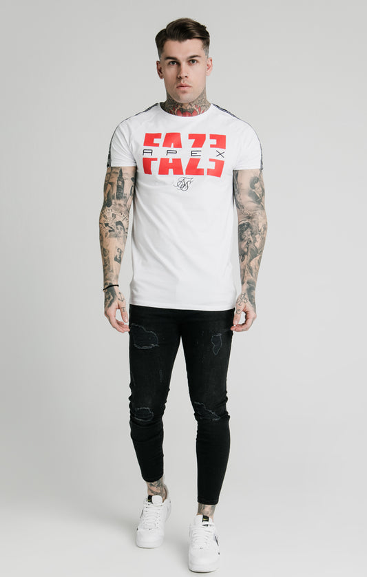 SikSilk x FaZe Apex White Raglan Tape T-Shirt