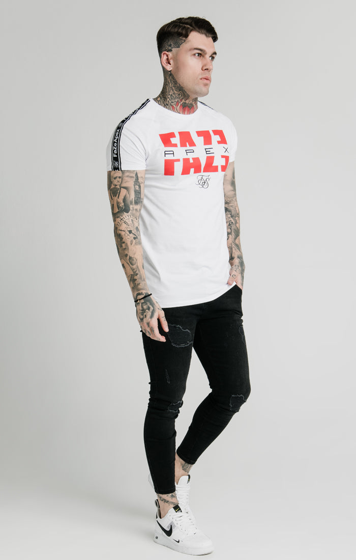 SikSilk x FaZe Apex White Raglan Tape T-Shirt (3)