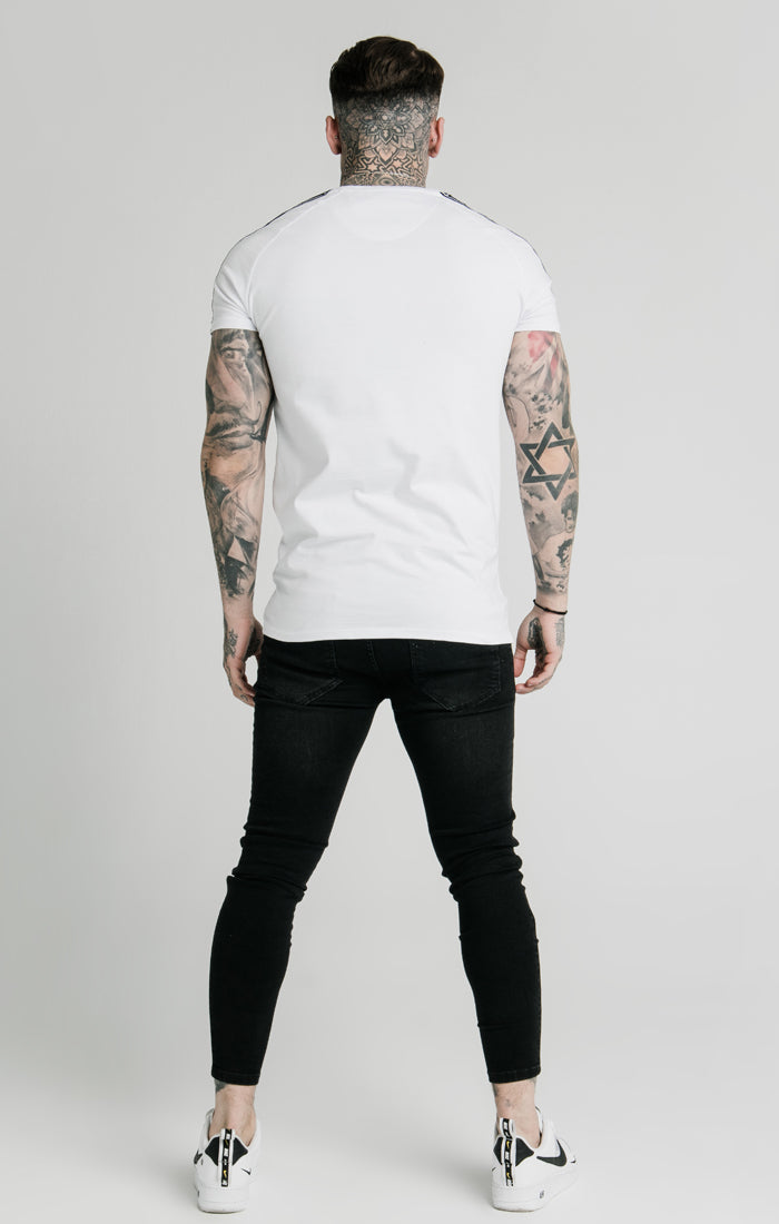 SikSilk x FaZe Apex White Raglan Tape T-Shirt (4)