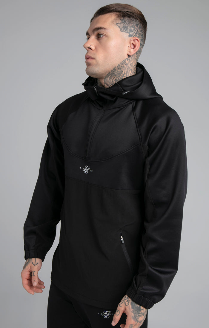 Black Quater Zip Hoodie