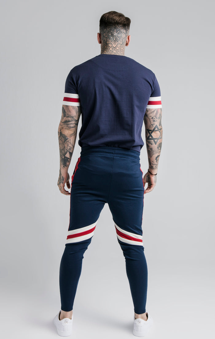 SikSilk S/S Retro Tournament Tee - Navy
                    
                        Red & Off White (4)