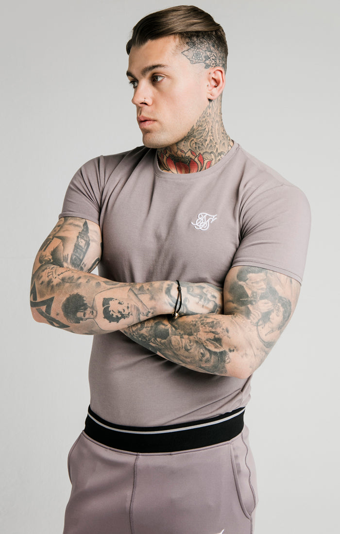 Grey Short Sleeve Muscle Fit T-Shirt
