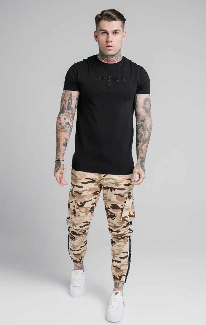 SikSilk Fitted Taped Cargo Pant - Desert Camo (4)