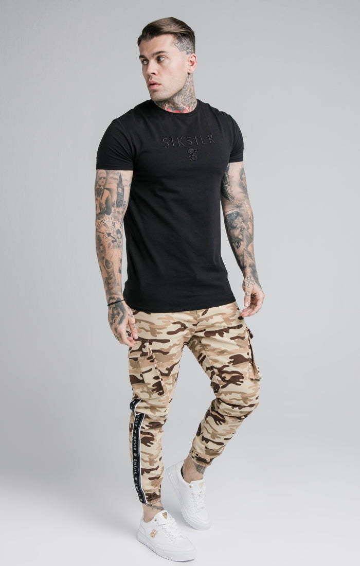 SikSilk Fitted Taped Cargo Pant - Desert Camo (2)