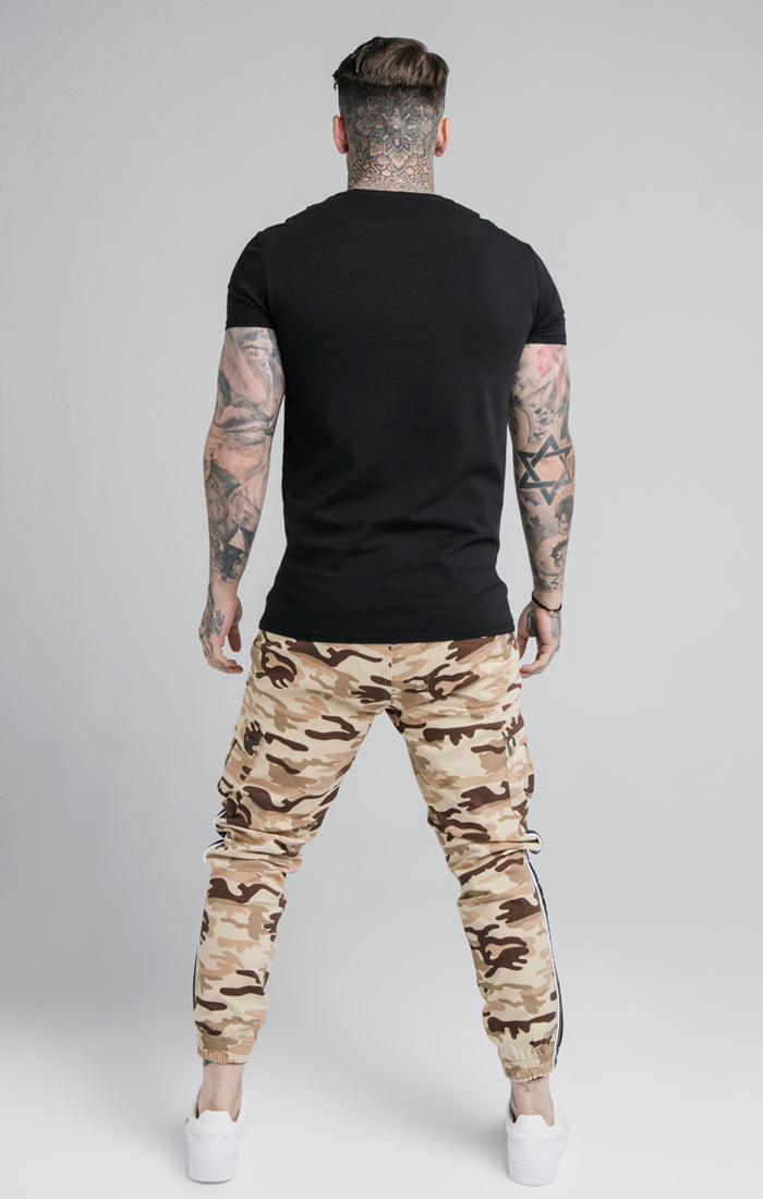 SikSilk Fitted Taped Cargo Pant - Desert Camo (5)