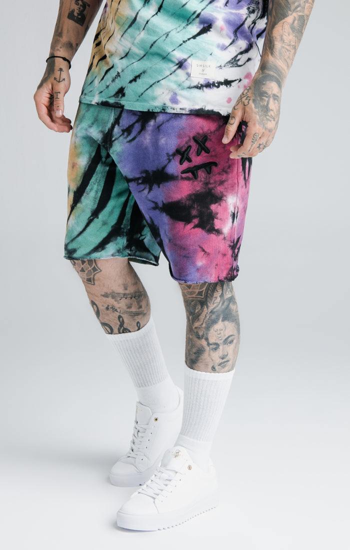 Load image into Gallery viewer, SikSilk X Steve Aoki Relaxed Shorts - Rainbow Ink Tie Dye