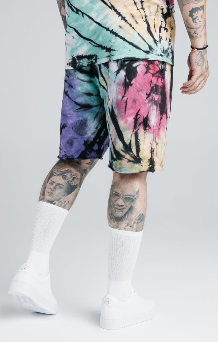 SikSilk X Steve Aoki Relaxed Shorts - Rainbow Ink Tie Dye (2)