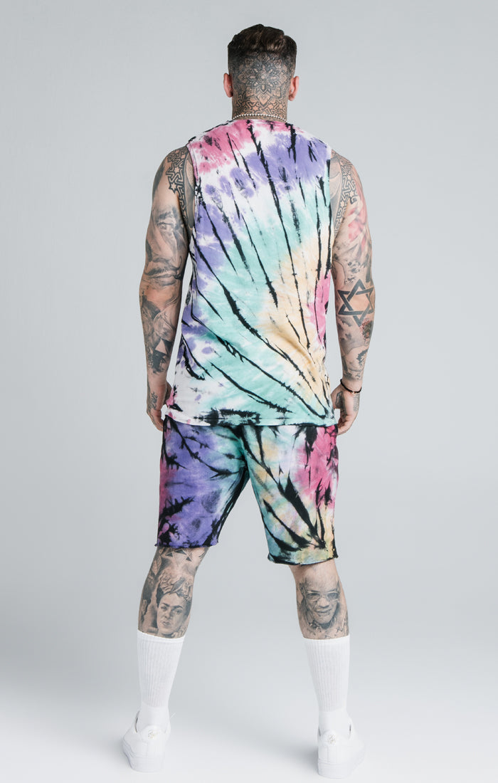 SikSilk X Steve Aoki Relaxed Shorts - Rainbow Ink Tie Dye (4)