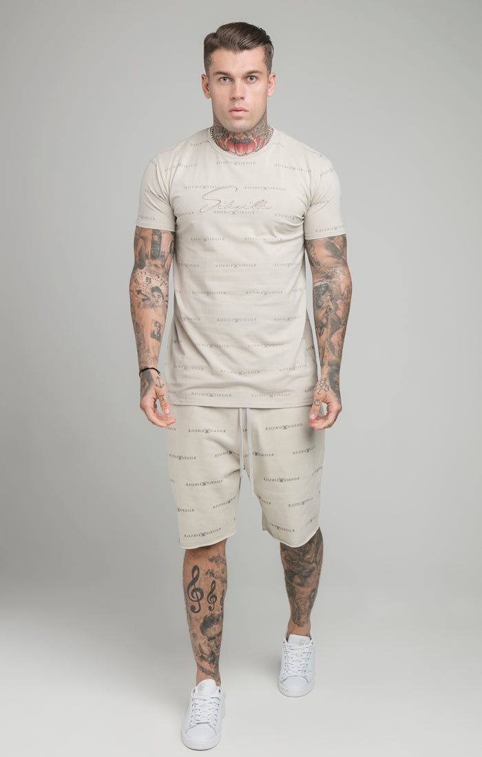 Load image into Gallery viewer, Beige Reflect Print Short (5)