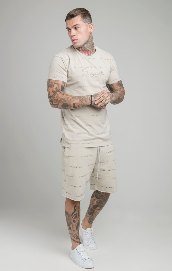 Load image into Gallery viewer, Beige Reflect Print Short (4)