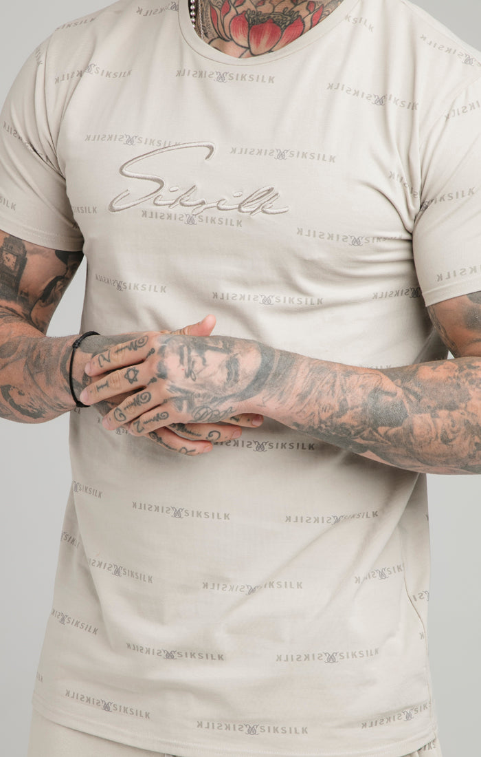 Beige Print Box T-Shirt (1)