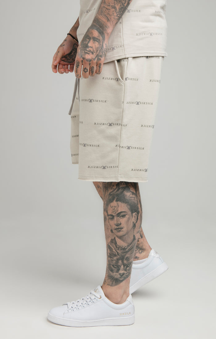 Beige Reflect Print Short (1)