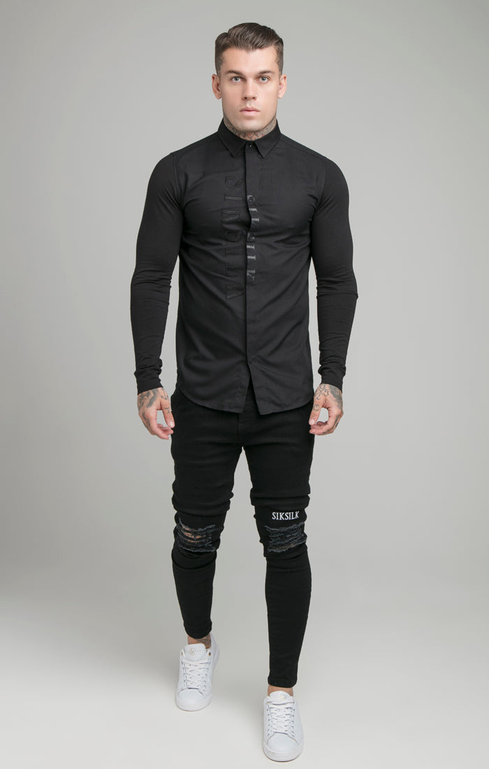 SikSilk L/S Jersey Sleeve Shirt - Black (3)