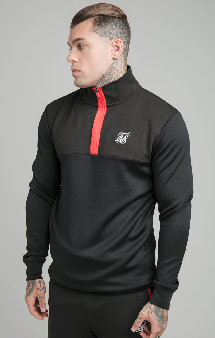 Black Covert Quarter Zip Funnel