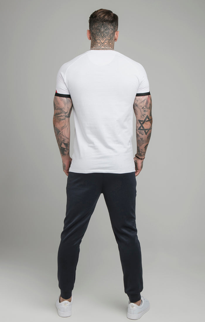White Patterned Elastic Cuff T-Shirt (3)