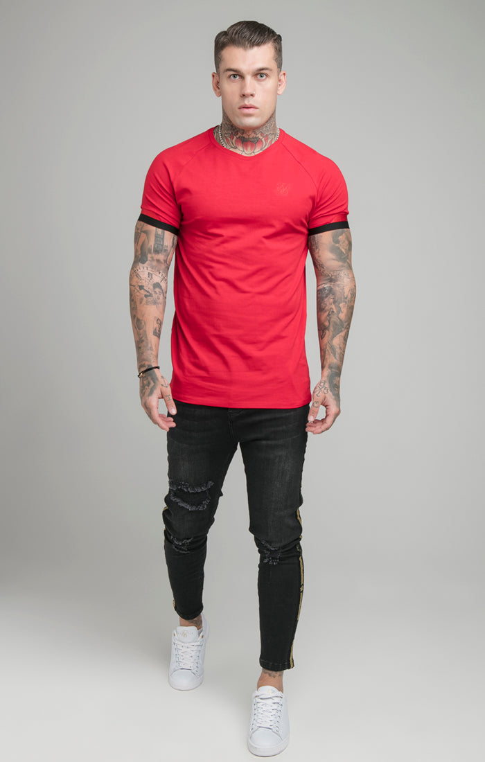 Red Dual Elastic Cuff T-Shirt (4)
