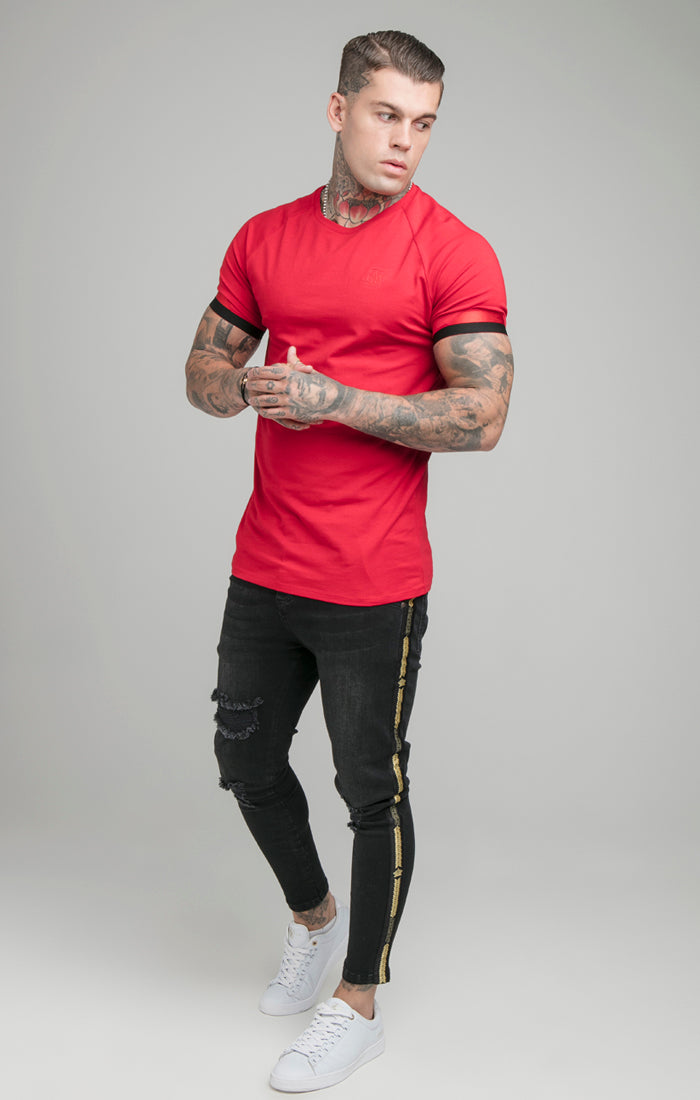 Red Dual Elastic Cuff T-Shirt (2)