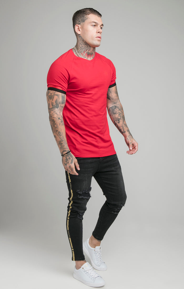 Red Dual Elastic Cuff T-Shirt (5)