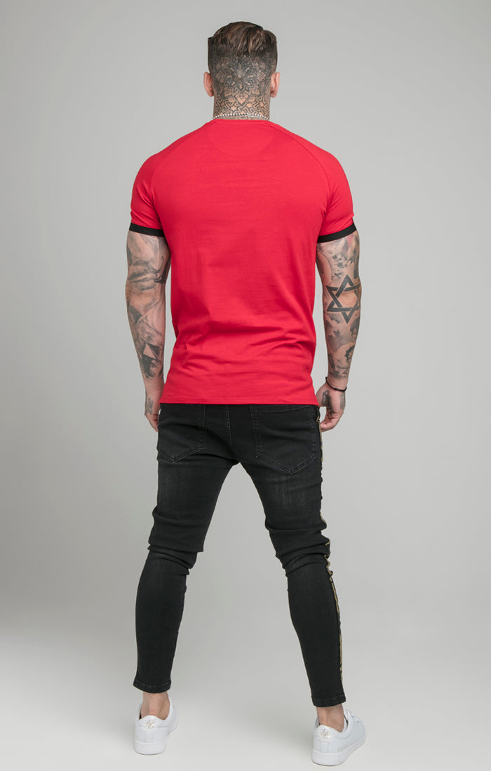 Red Dual Elastic Cuff T-Shirt (3)