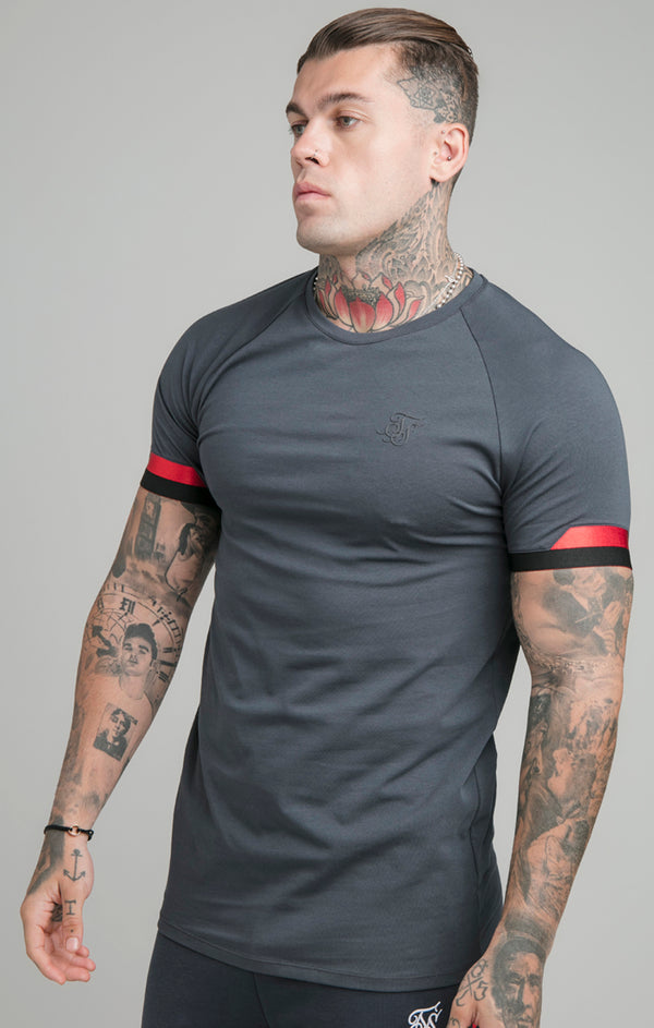 Navy Dual Elastic Cuff T-Shirt