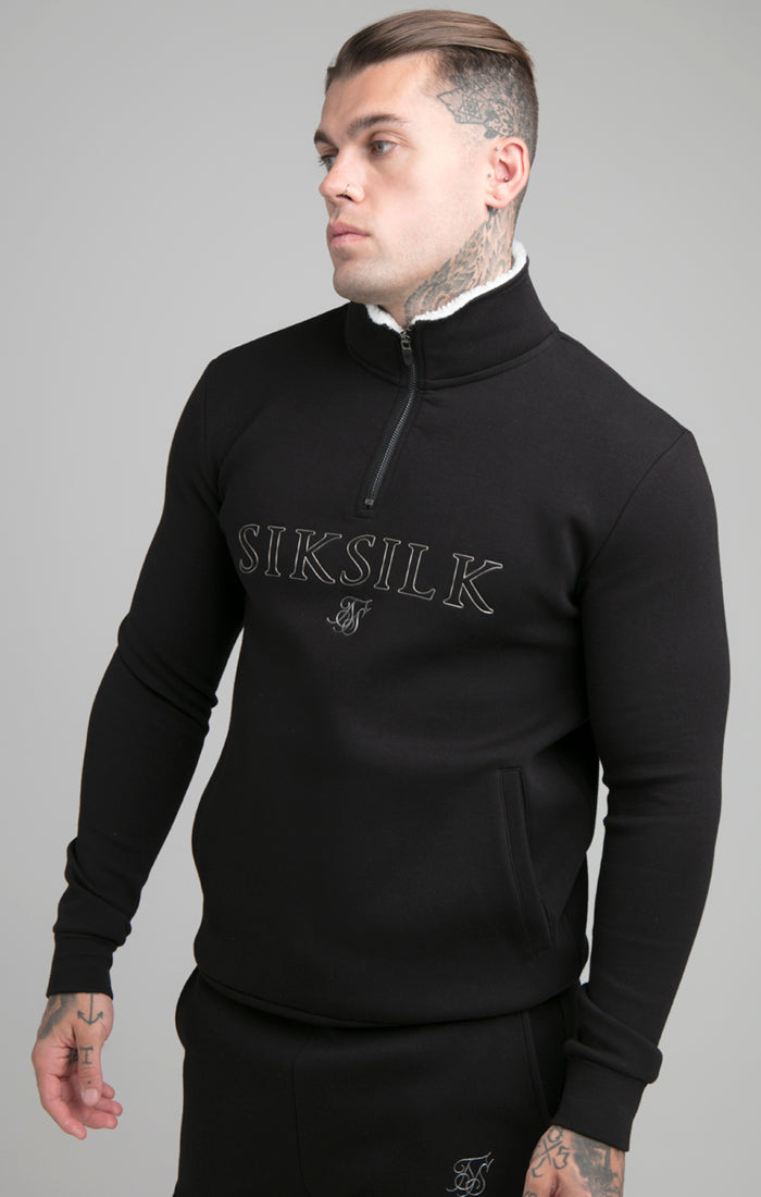 Black Borg Quarter Zip Top